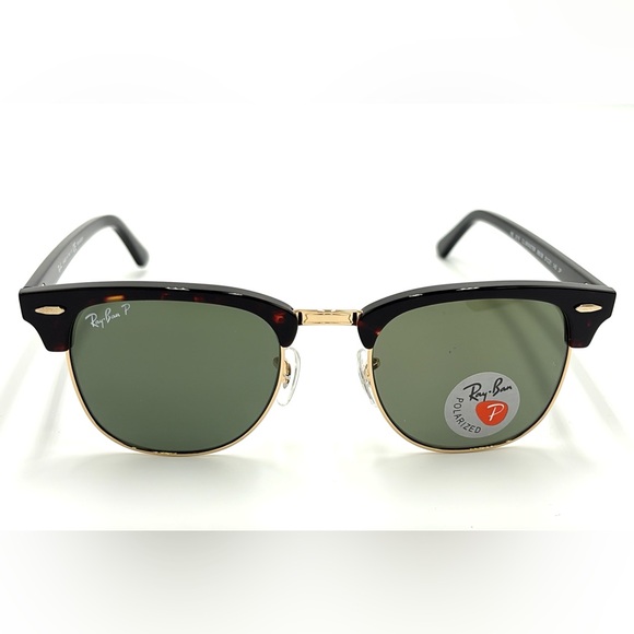 Ray-Ban Polarized Clubmaster Sunglasses Classic Hipster 990/58 Tortoise 51mm - Picture 3 of 14